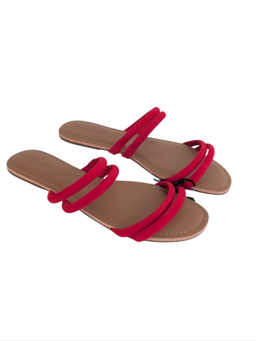 NWOT J. Crew Factory Seaside Slide Strappy Flat Sandals 10 Red